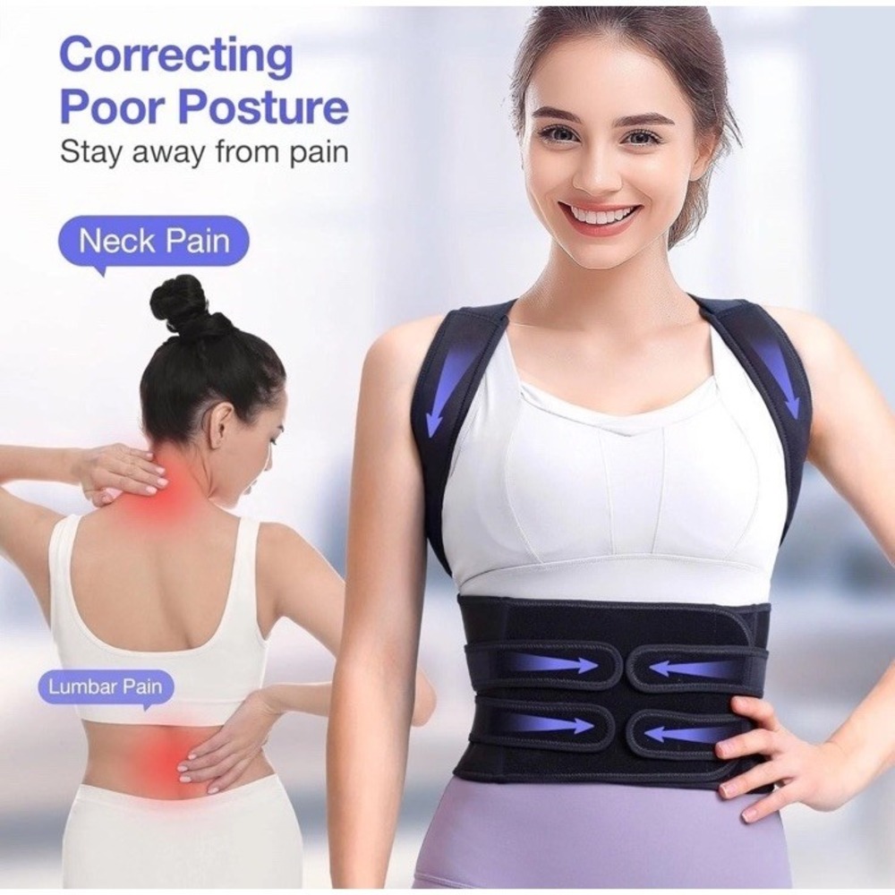 Posture Corrector for Women and Men Upgraded Full Back Brace Support Belt Medium - Picture 4 of 7